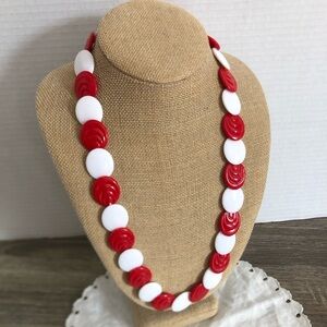 Vtg Mod Style Disc Shape Beaded Necklace
